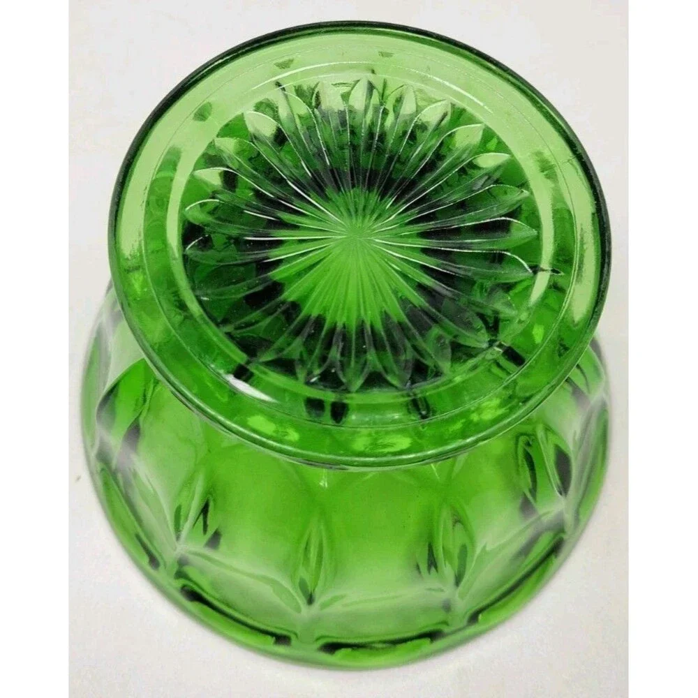 VTG Anchor Hocking Emerald Green Glass Fairfield Footed Candy Dish